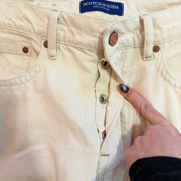 SCOTCH & SODA Mens The Standard Cream Jeans Size 30/32 - Picture 3 of 9